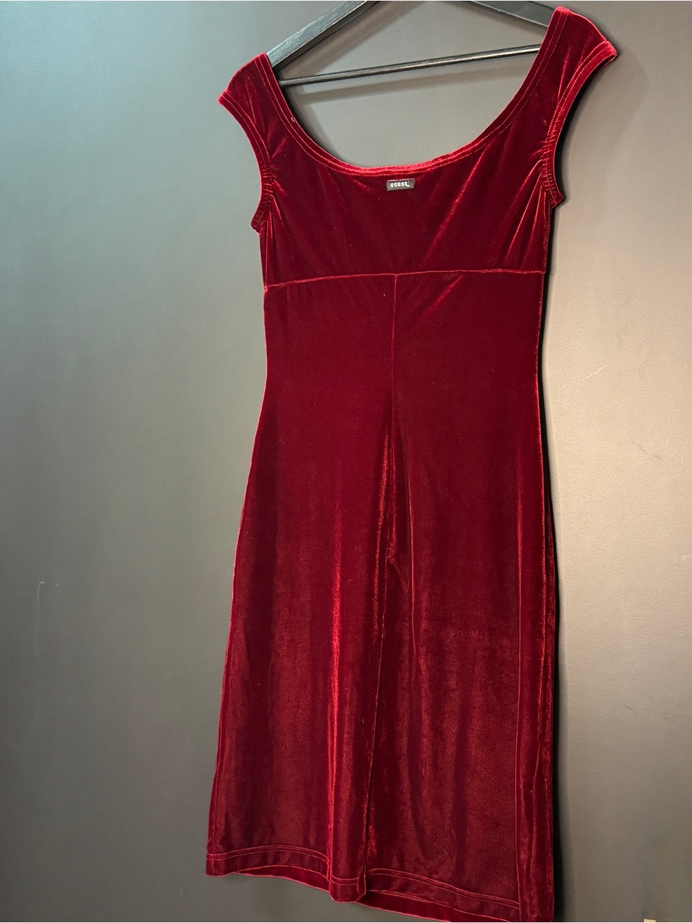 Vintage Guess Crimson Velvet Dress - Original Owner from the 90s - Small